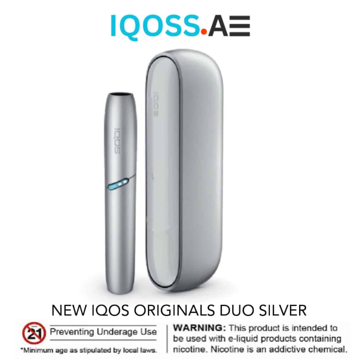 Buy IQOS ORIGINALS DUO SILVER [ Price 489 AED ]